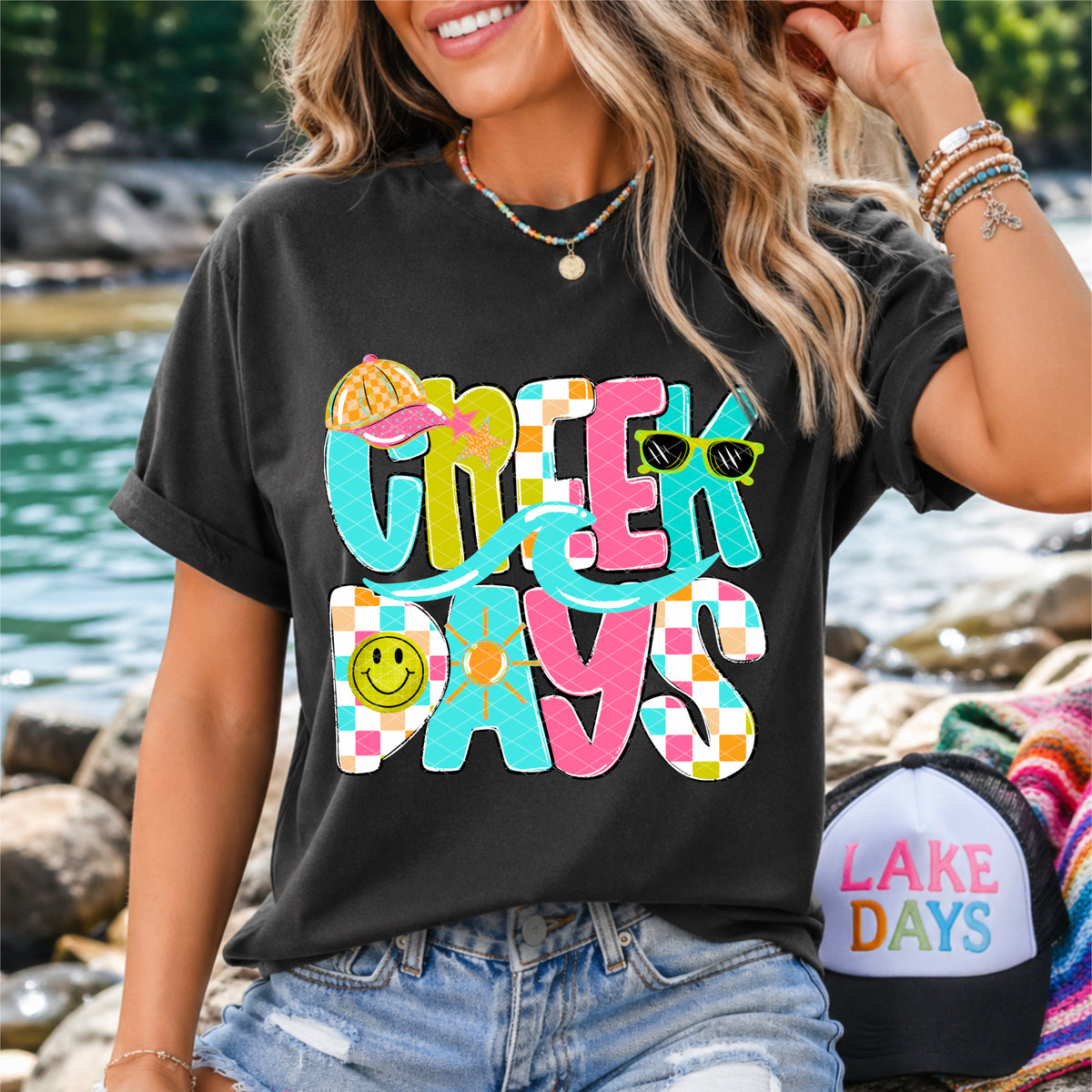 Creek days colorful checker (SDD) DTF Transfer