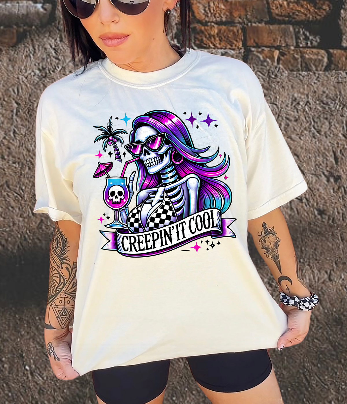 Creepin' It Cool Girl Skellie 111468 DTF transfer