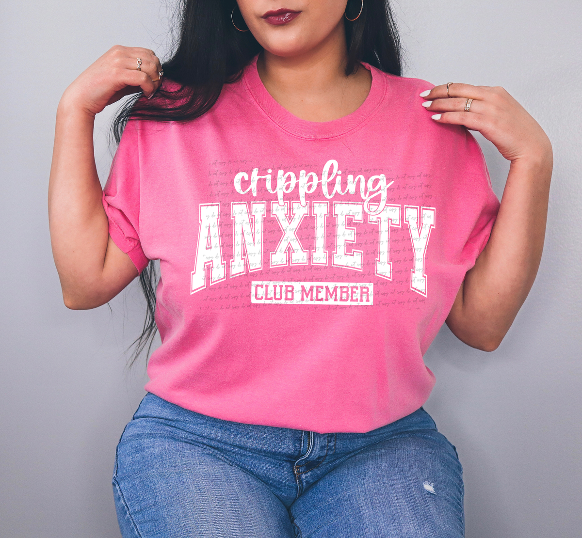 Crippling Anxiety Club Member White 86388 DTF Transfer