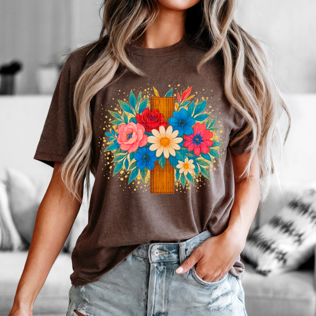 Cross Florals (SDD) DTF transfer