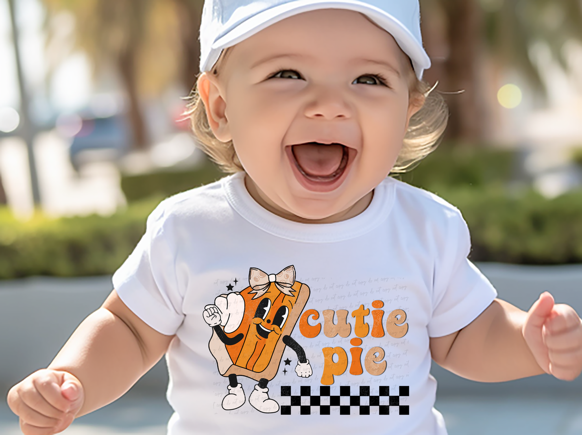 Cutie Pie Pumpkin Pie Checkered 114760 DTF transfer