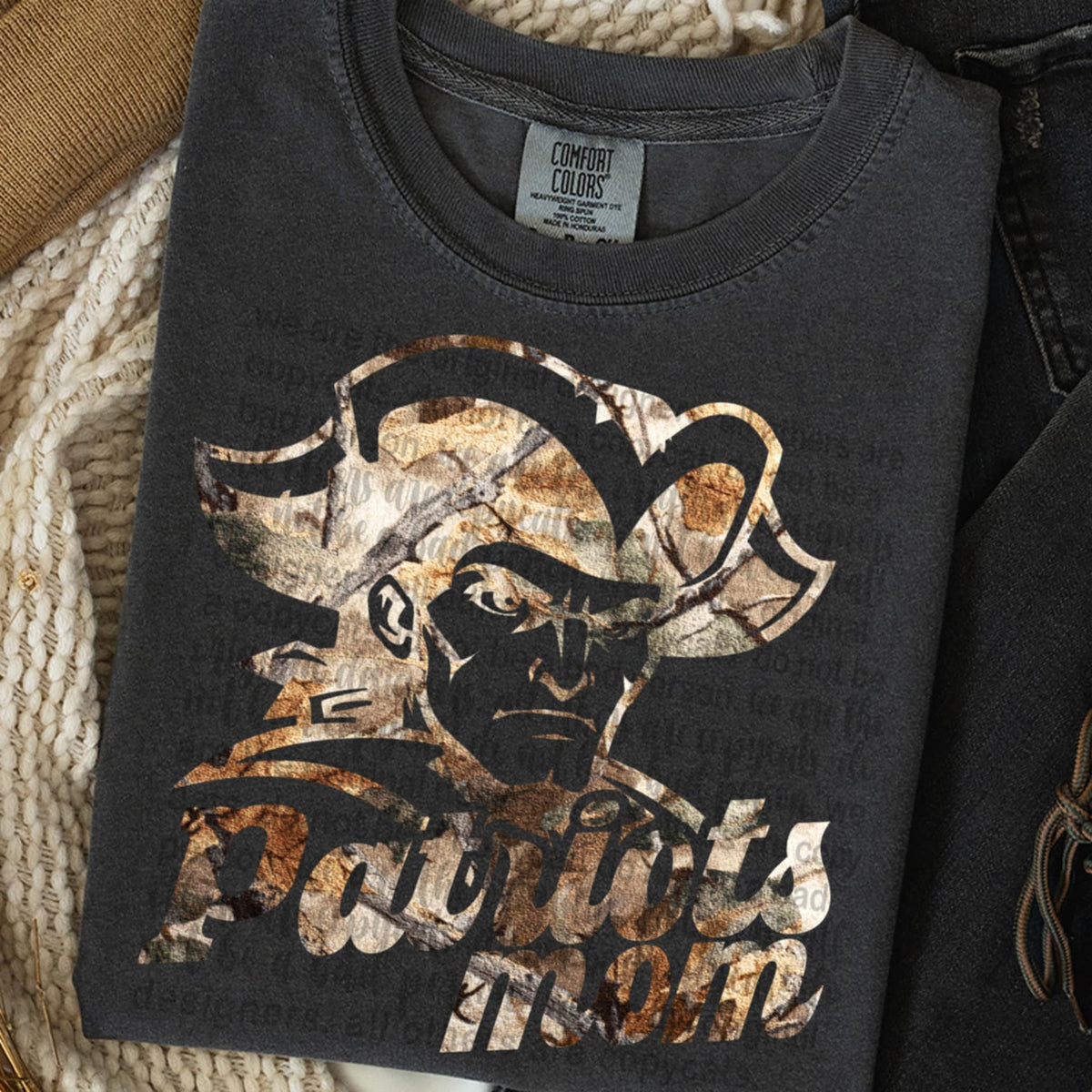 Patriots Mom Camo TTD DTF transfer