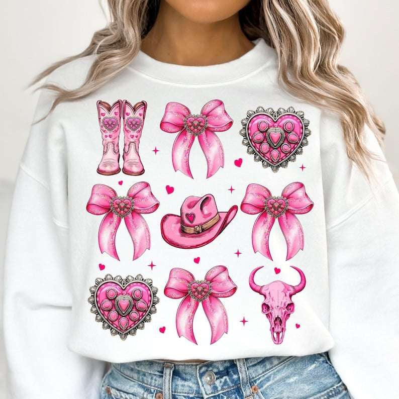 Western valentine collage 70795 DTF transfer