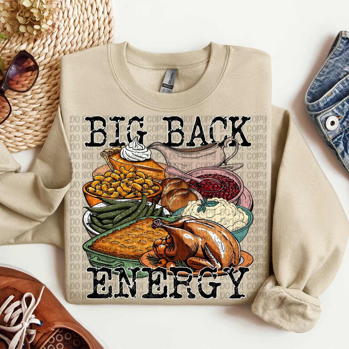 Big Back Energy thanksgiving (VP) DTF transfer