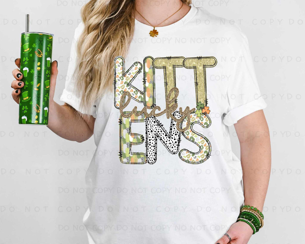 Lucky Kittens st Patrick patterns (caplinger) 82461 DTF transfer
