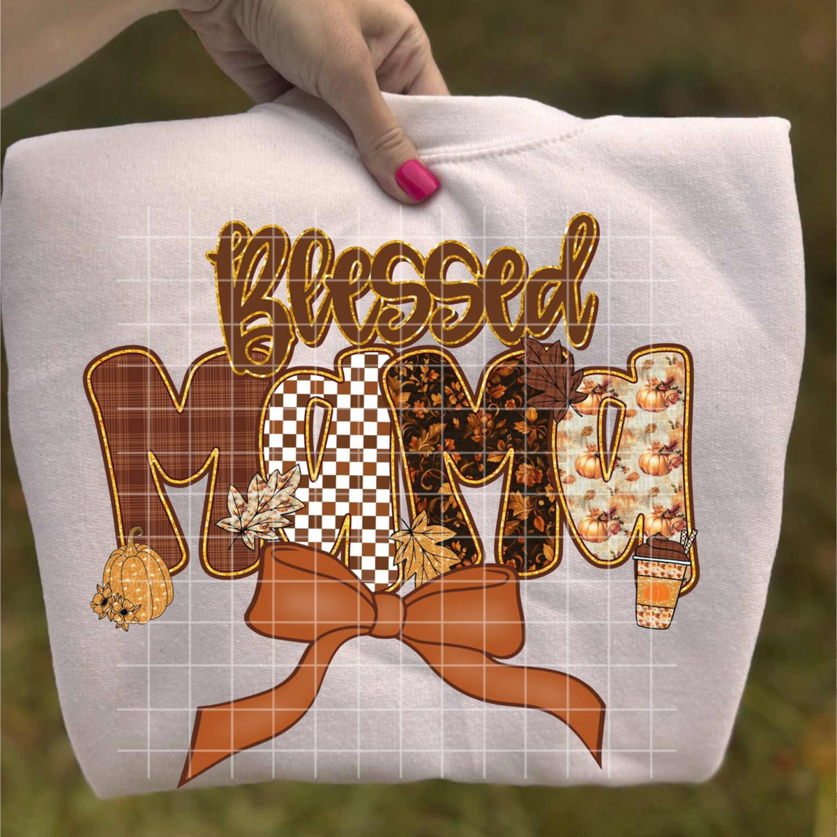 Blessed Mama Fall Bow (crafti) DTF Transfer
