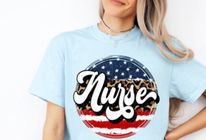 Nurse patriotic circle 92774 DTF transfer