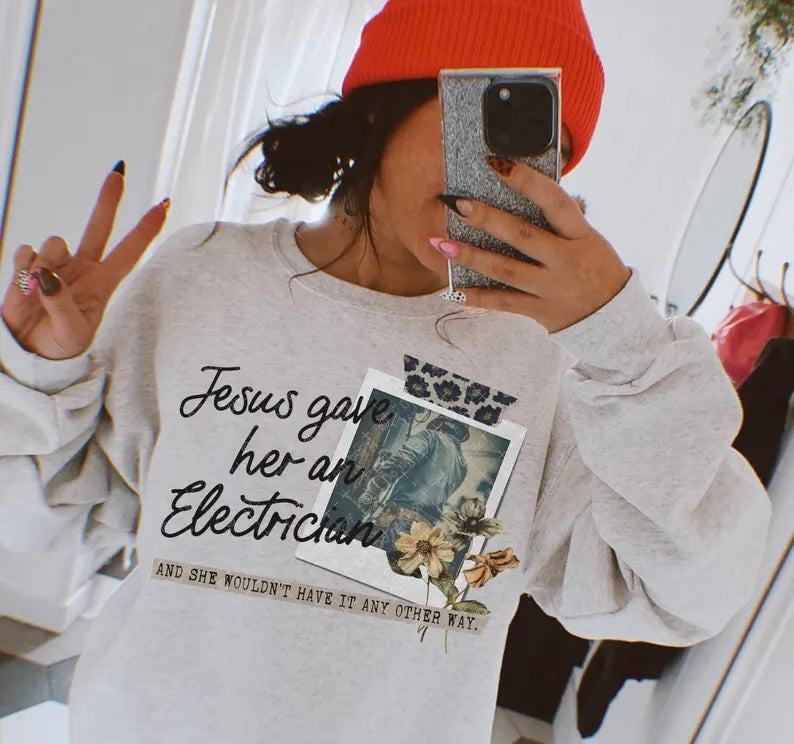 Jesus gave her an electrician 98582 DTF transfer