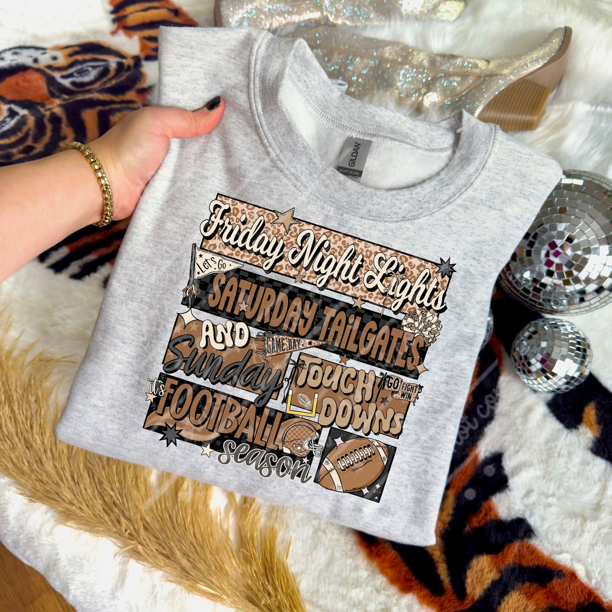 Friday night lights football collage (scarlow) DTF Transfer