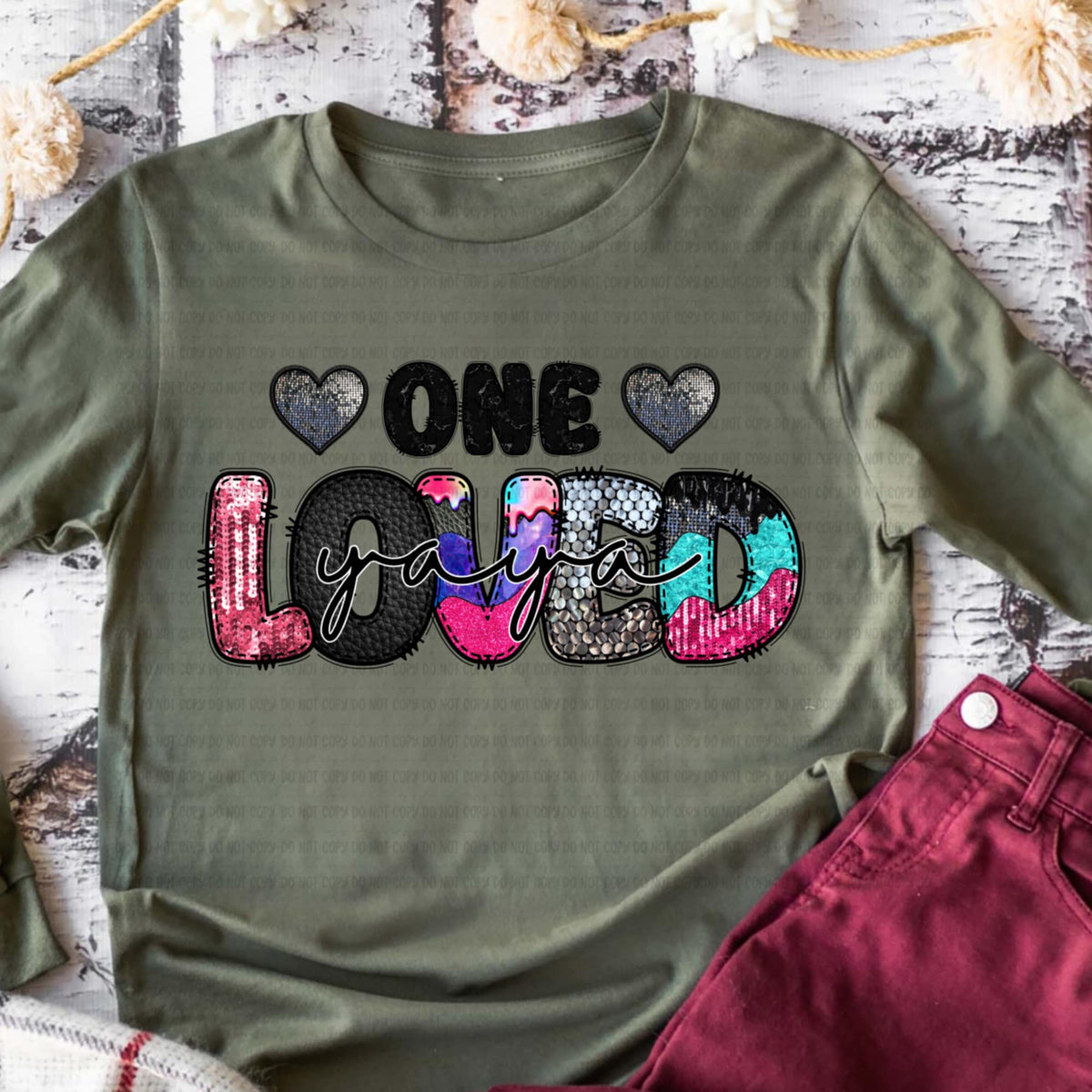 One Loved Yaya (revel) DTF transfer