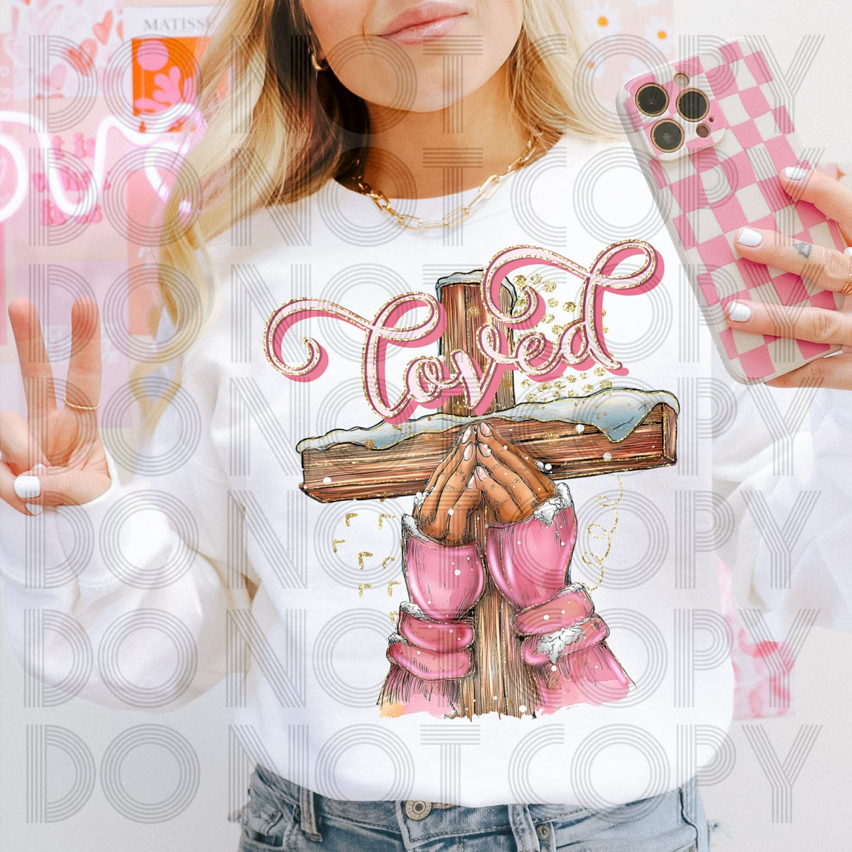 Loved Cross (renewed) DTF transfer