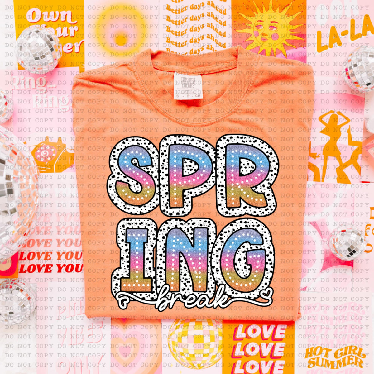 Spring break tie dye dottie (ECHT) 94213 DTF transfer
