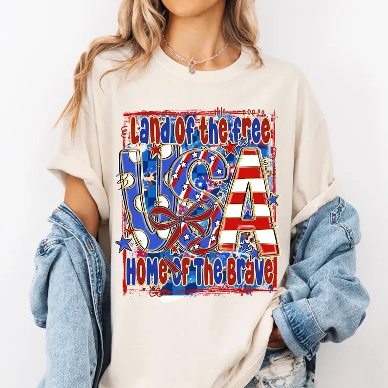USA land of the free home of the brave 94721 DTF transfer