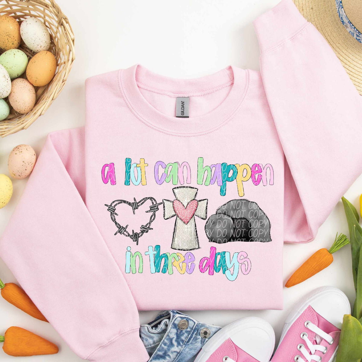 A lot can happen in three days cross with heart (CITY) 85022 DTF transfer