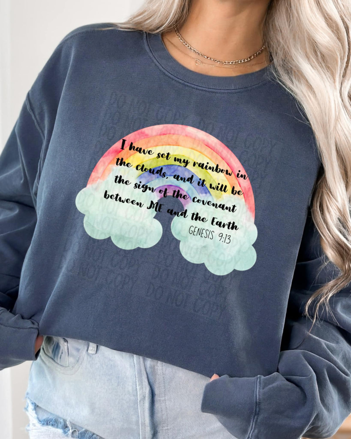 I have set my rainbow in the clouds 94571 DTF transfer