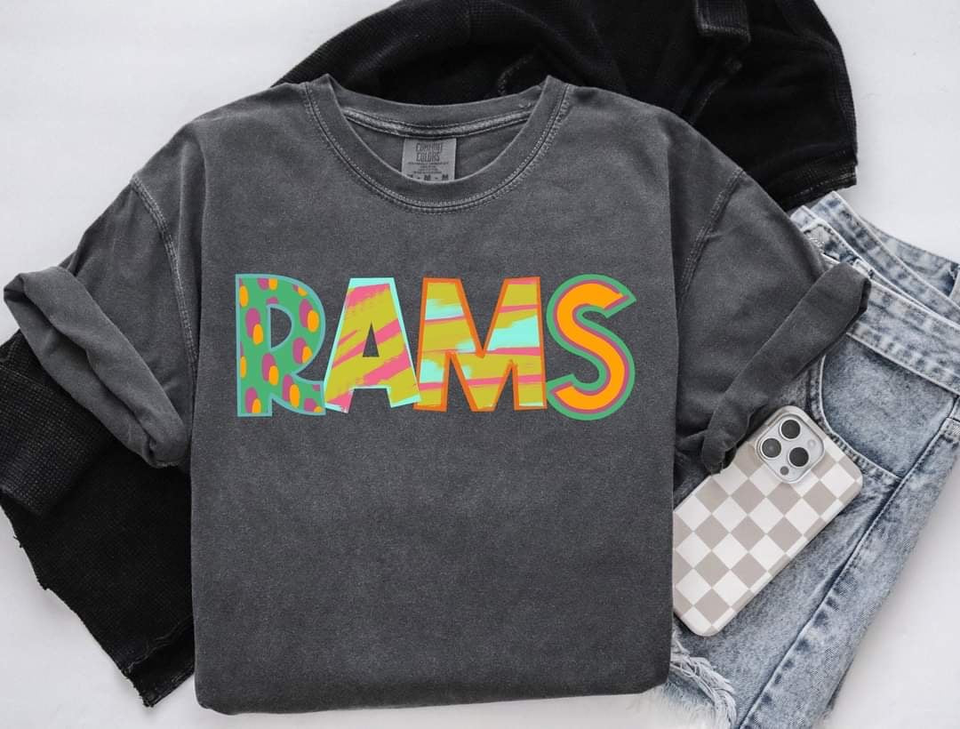 Rams patterned font (S&G) 60341 DTF transfer