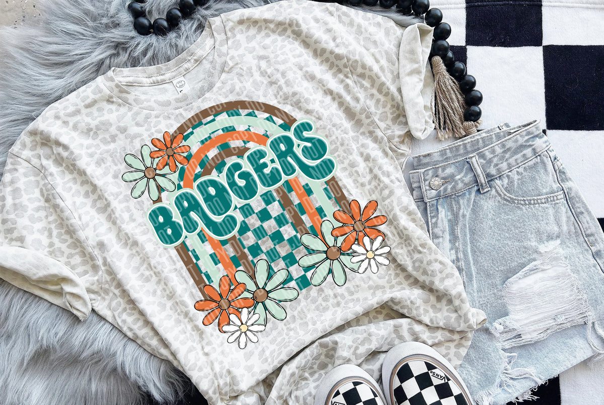 Floral Arch Mascot Badgers 49250 DTF TRANSFER
