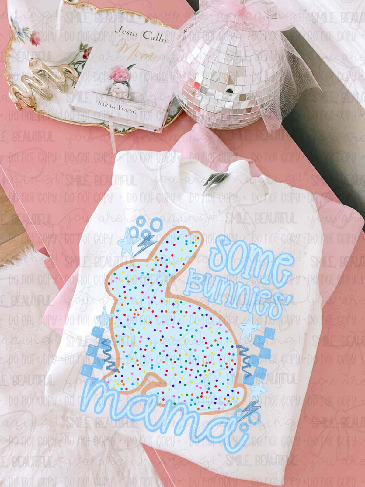 Some bunnies’ mama cookie BLUE (MZ) DTF Transfer