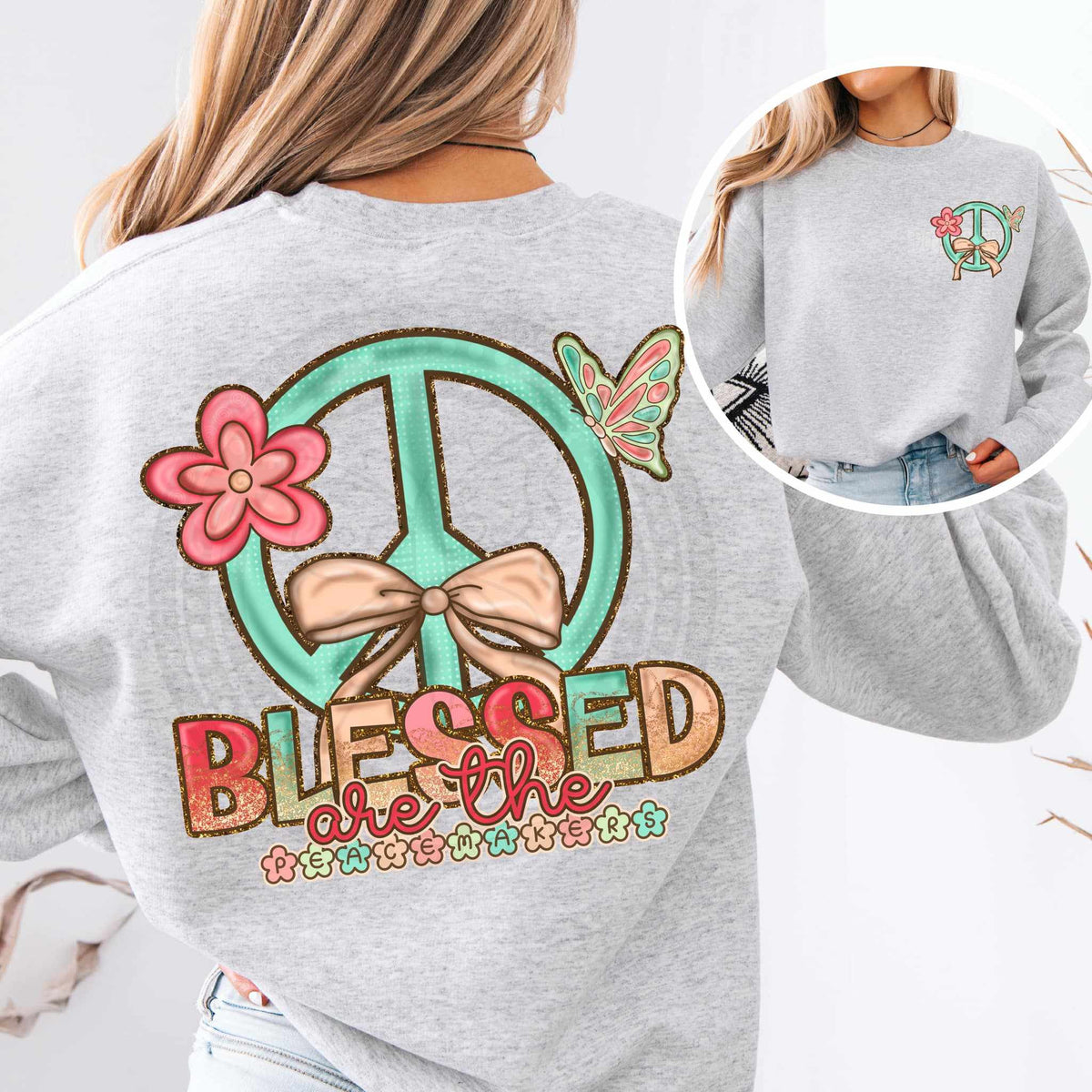 Blessed are the peacemakers BACK 82998 DTF transfer