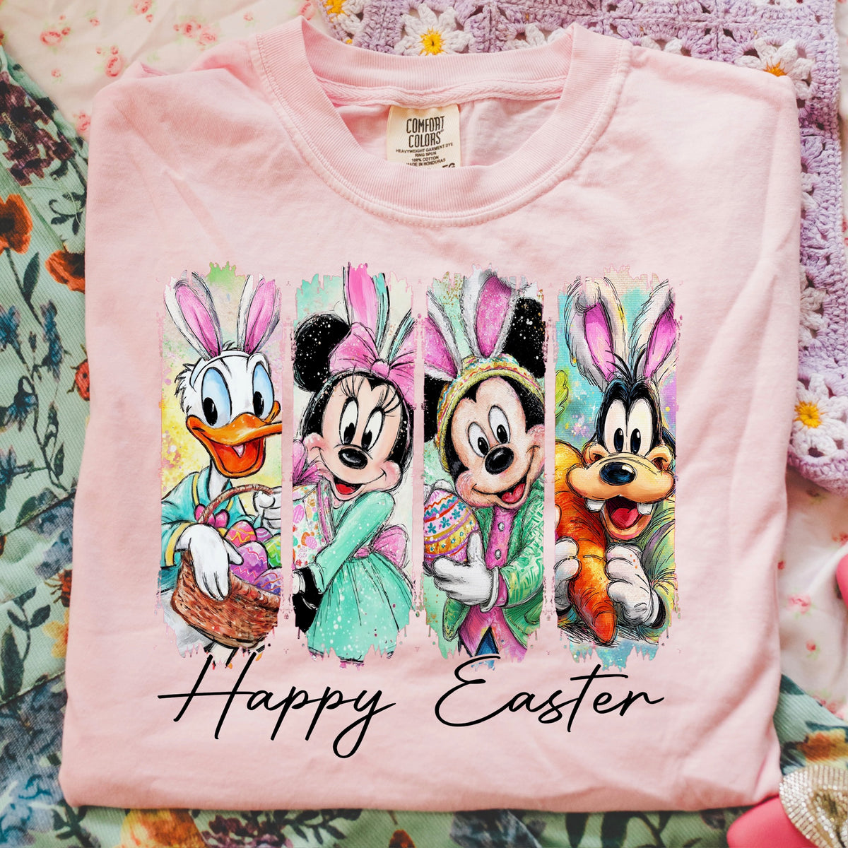 Happy Easter mouse brushstrokes DTF Transfer