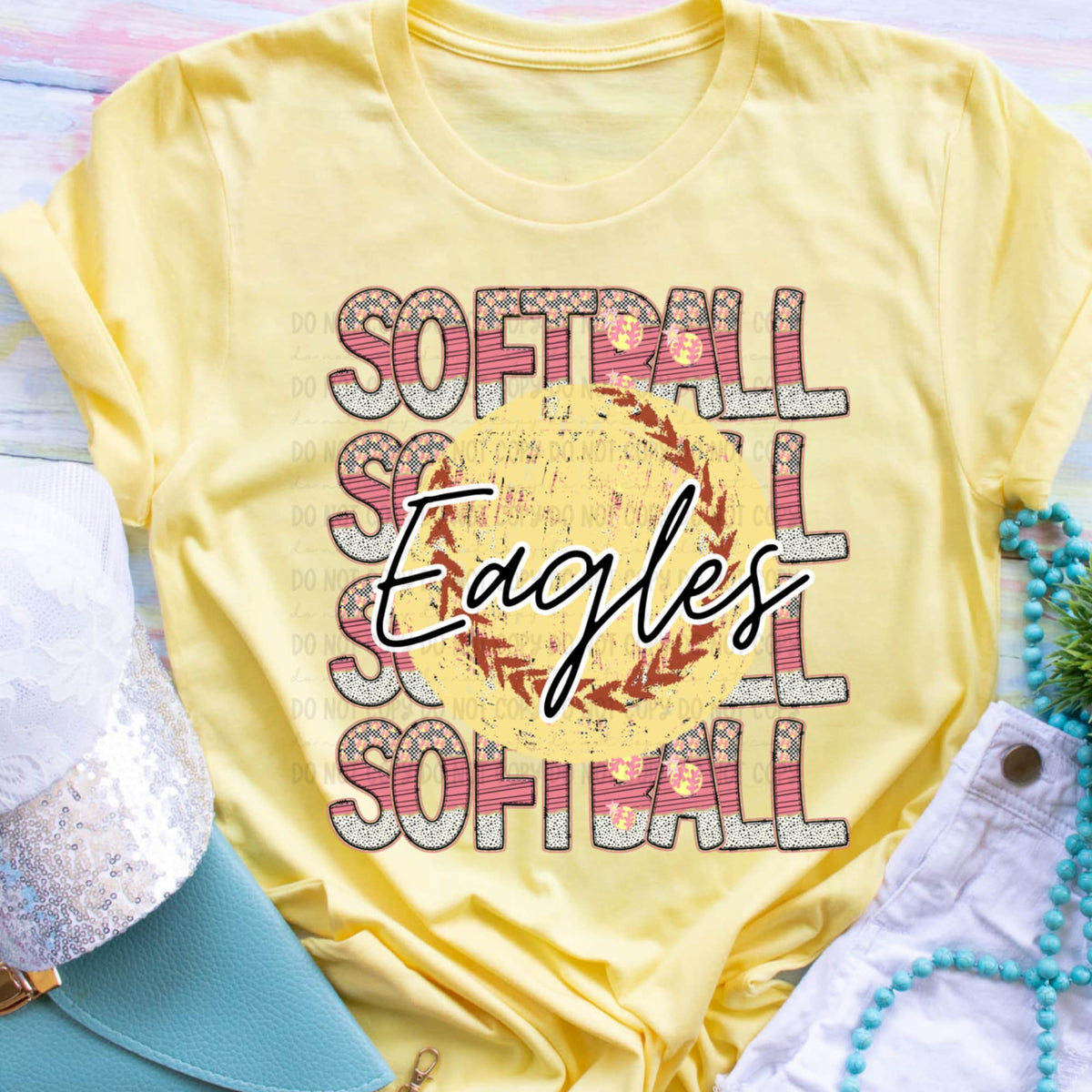 Softball eagles stacked (Revel) 93920 DTF transfer