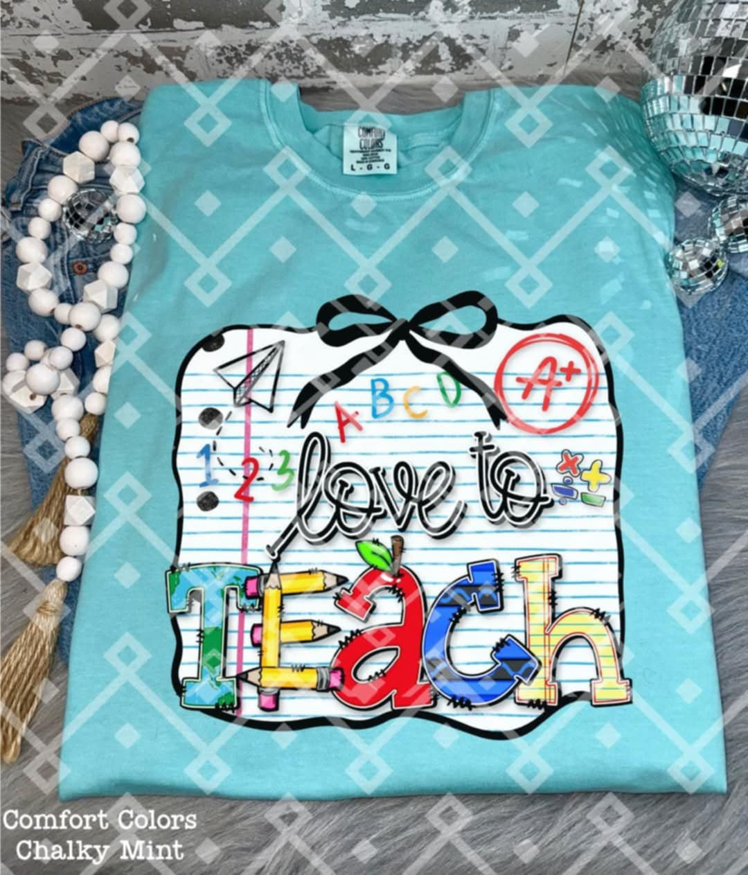 Love to teach paper background (Crafti) 103208 DTF transfer