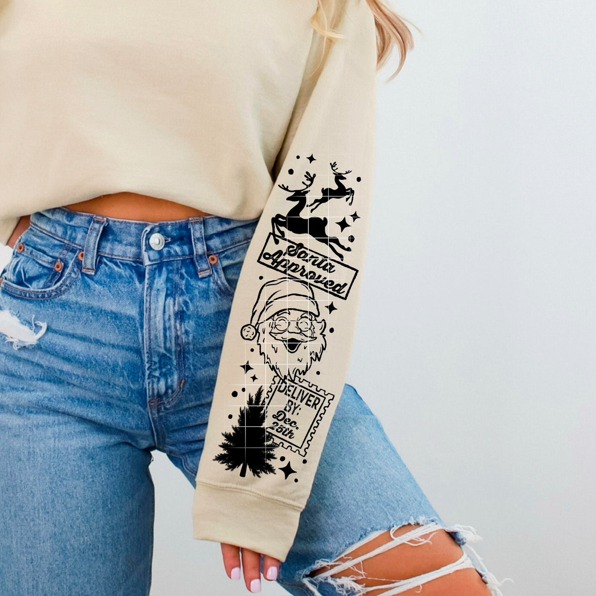 Santa Delivery BLACK SLEEVE (CSC) DTF transfer