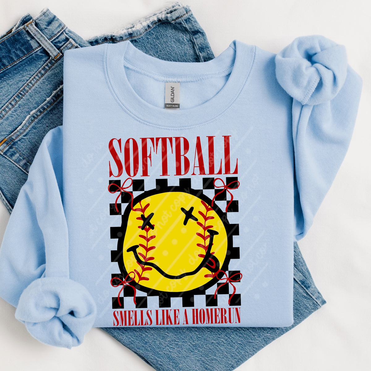 Softball face (with bows) (MZ) DTF Transfer