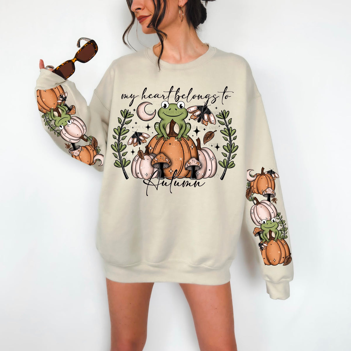 My heart belongs to autumn frog FRONT (CSC) 55582 DTF transfer