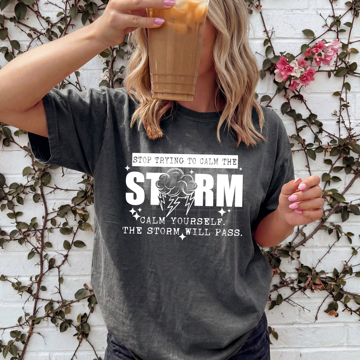 Stop trying to calm the storm (white) (CSC) DTF Transfer