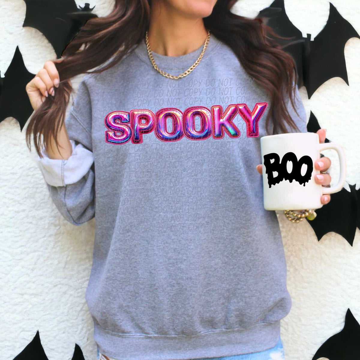 Spooky pink holographic (CITY) 55910 DTF transfer