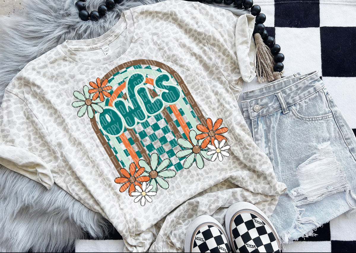 Floral Arch Mascot Owls 49272 DTF TRANSERS