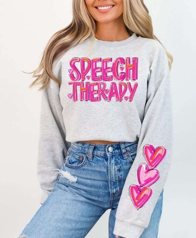 Speech therapy FRONT pink brushstroke  (S&G) 79648 DTF transfer