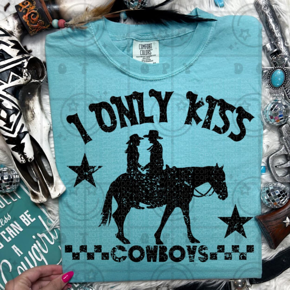 I only kiss cowboys (HW) 92105 DTF transfer