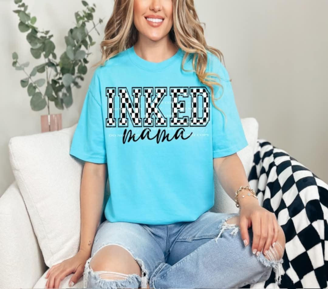 Inked mama checkered (40E) 96882 DTF transfer