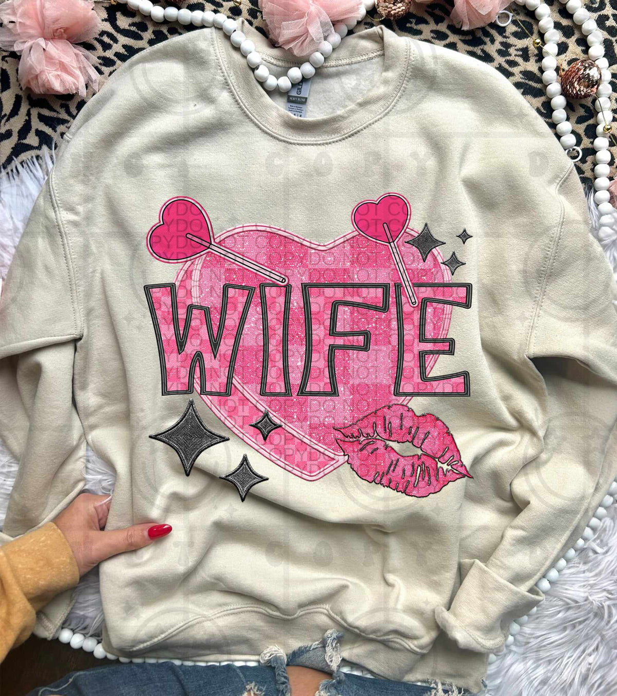 Wife pink heart with suckers (HW) 75620 DTF transfer
