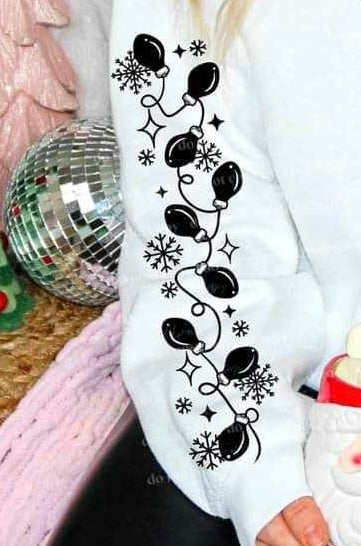 Merry black bulbs sleeve (CSC) 64091 DTF transfer