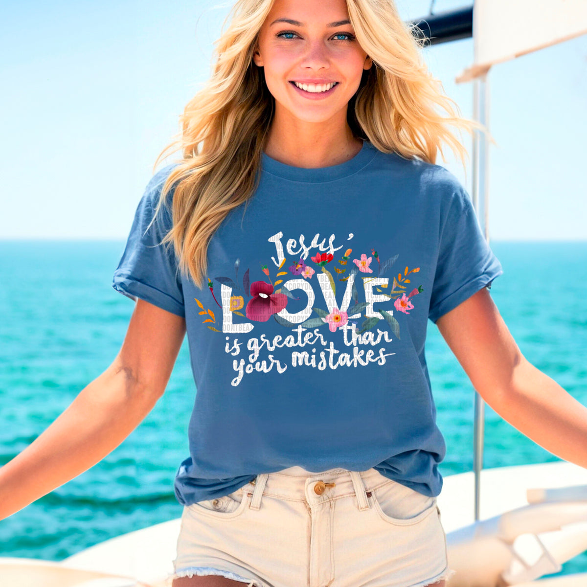 Jesus’ love is greater than your mistakes 95372 DTF transfer