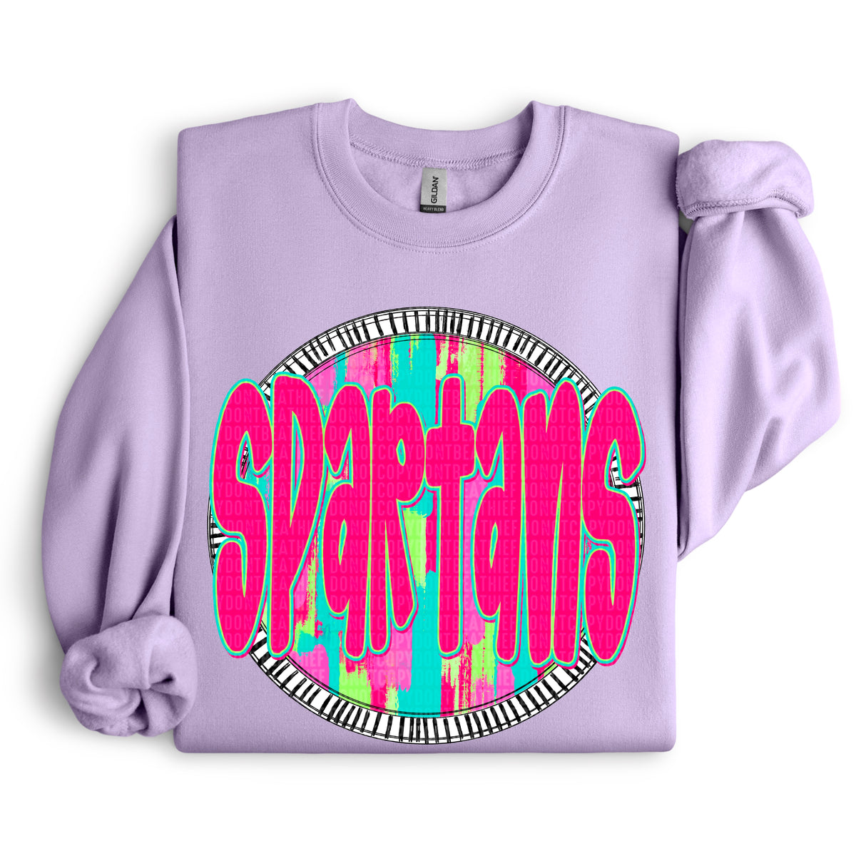 Spartans pink font circle 106215 DTF transfer