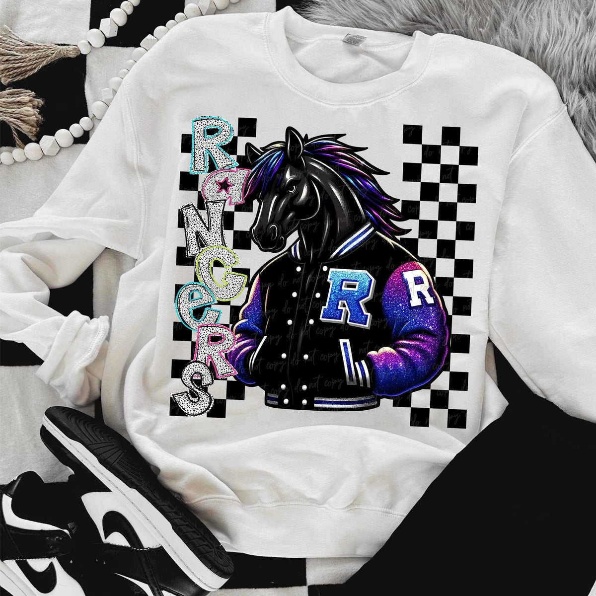 Rangers Dalmatian filled with mascot (VIRGO) 58061 DTF transfer