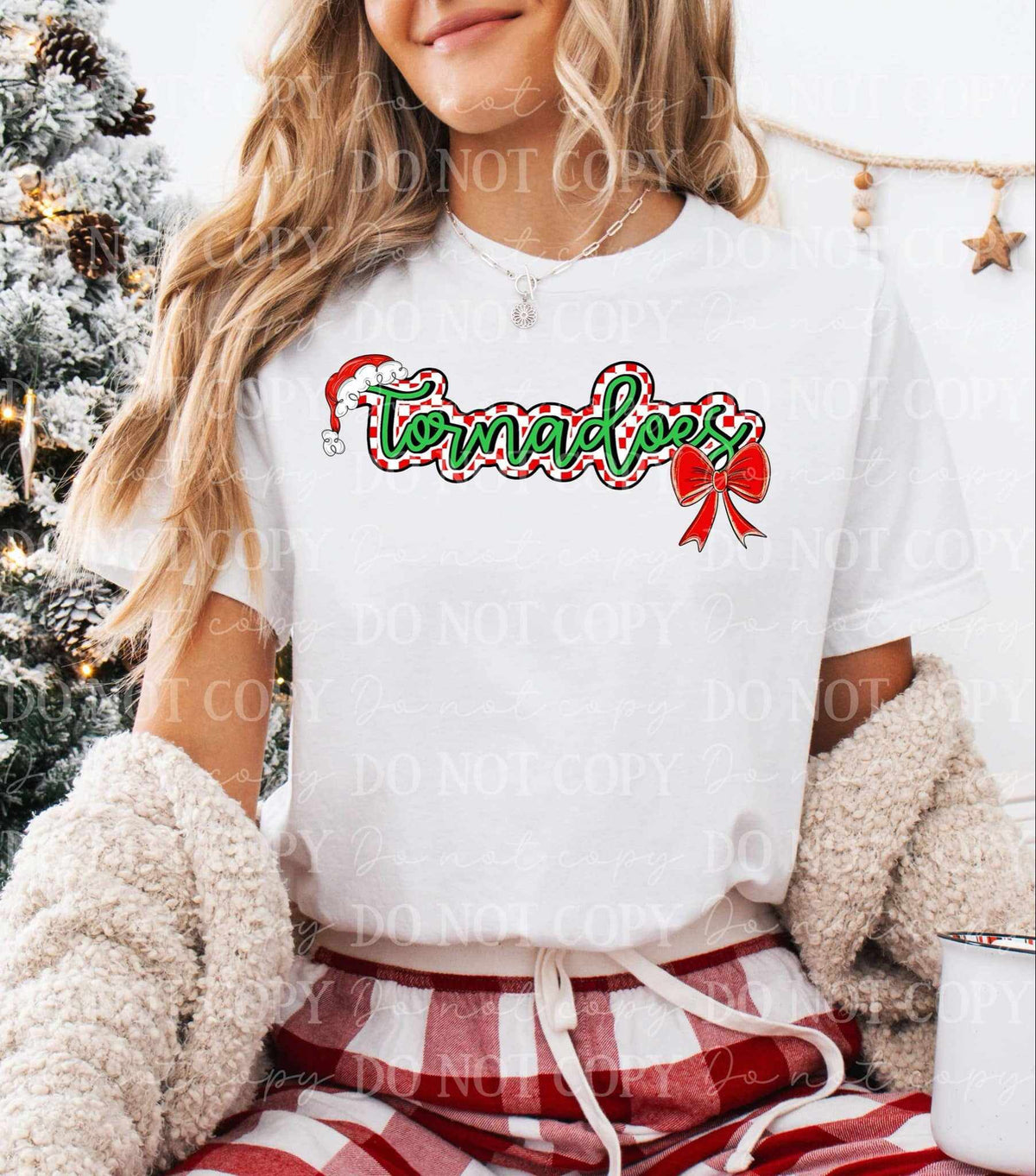 Tornadoes Christmas hat and bow (C’s) 65967 DTF transfer