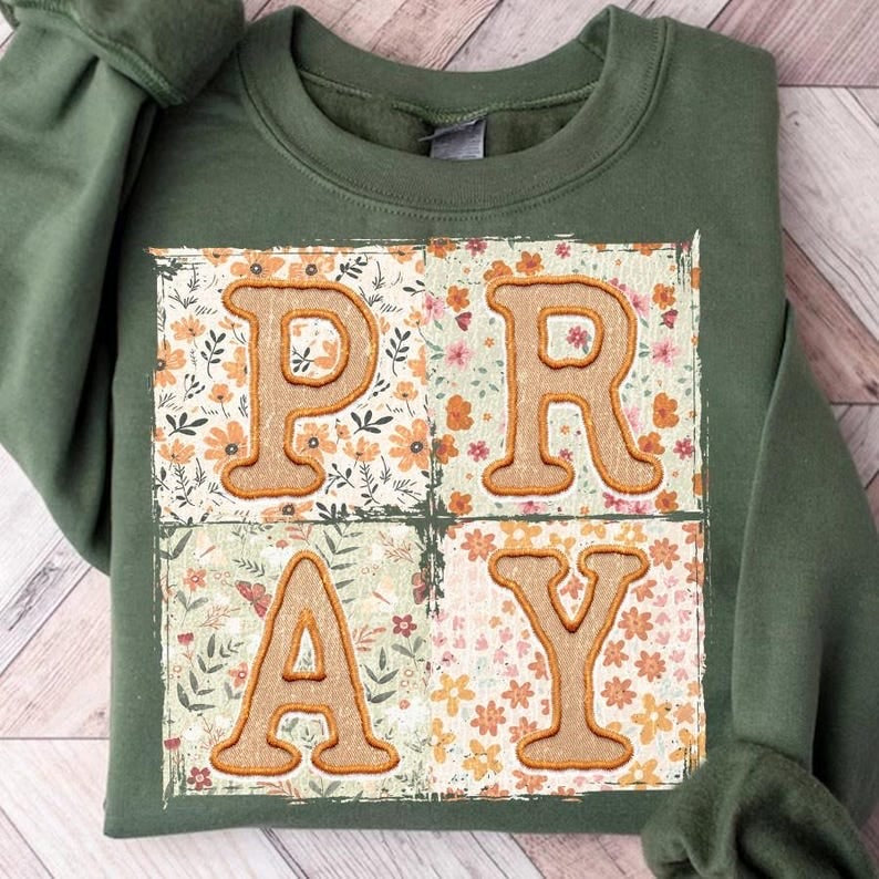Pray floral blocks 64861 DTF transfer