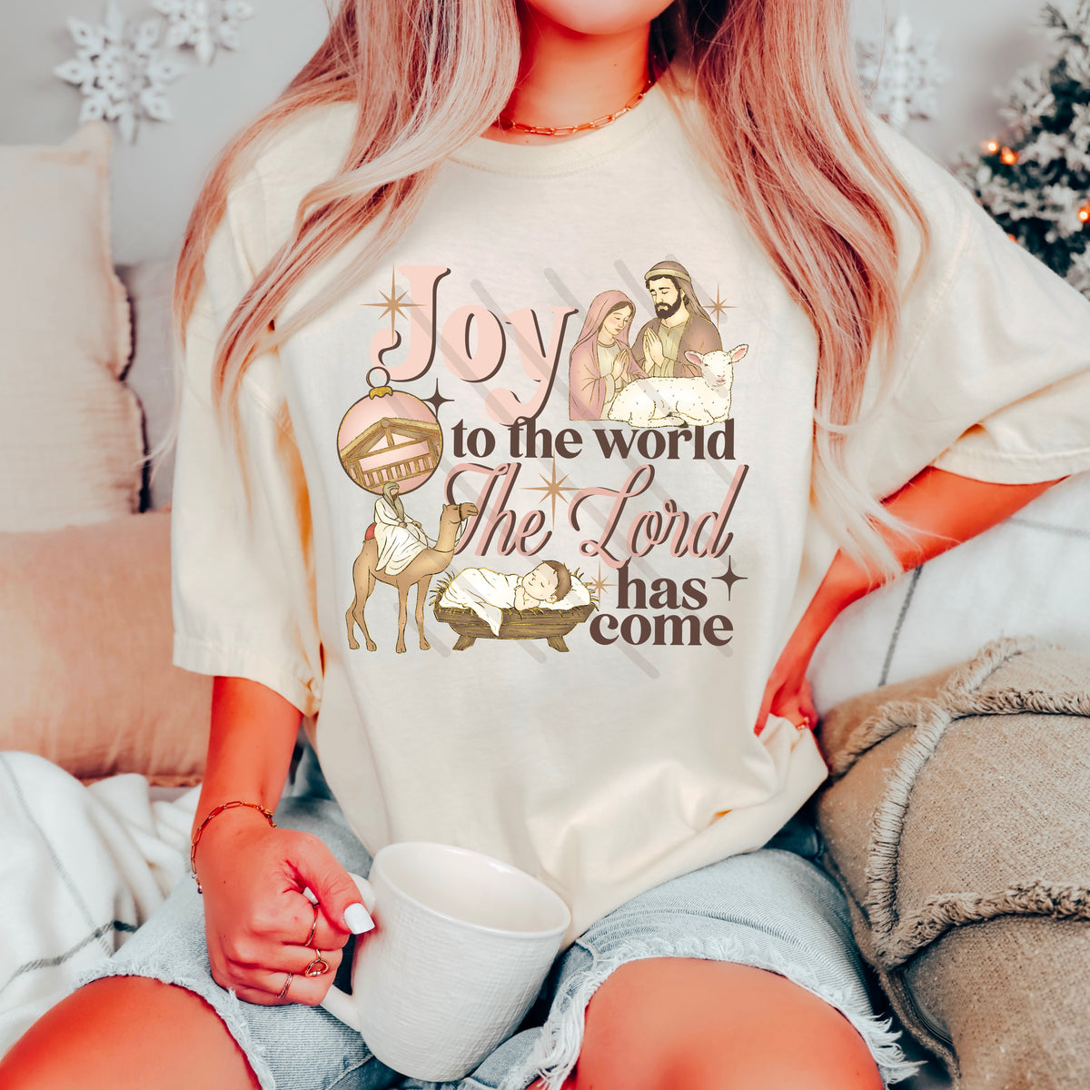 Joy To The World Nativity exclusive DTF transfer