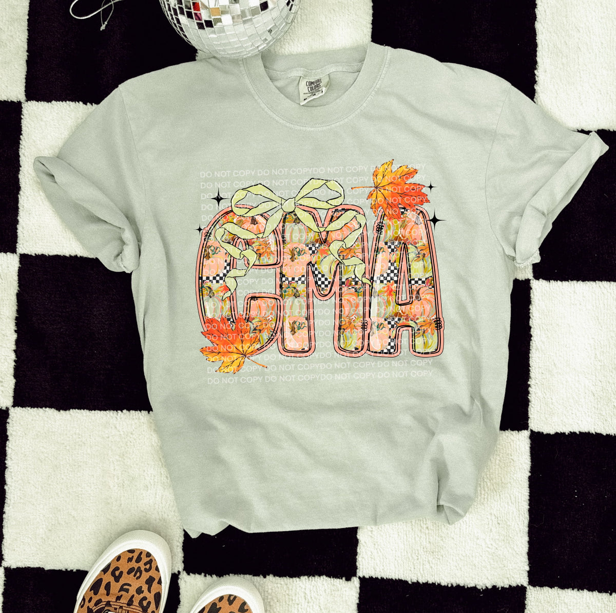 CMA Pumpkin letters and bow (SCG) DTF transfer