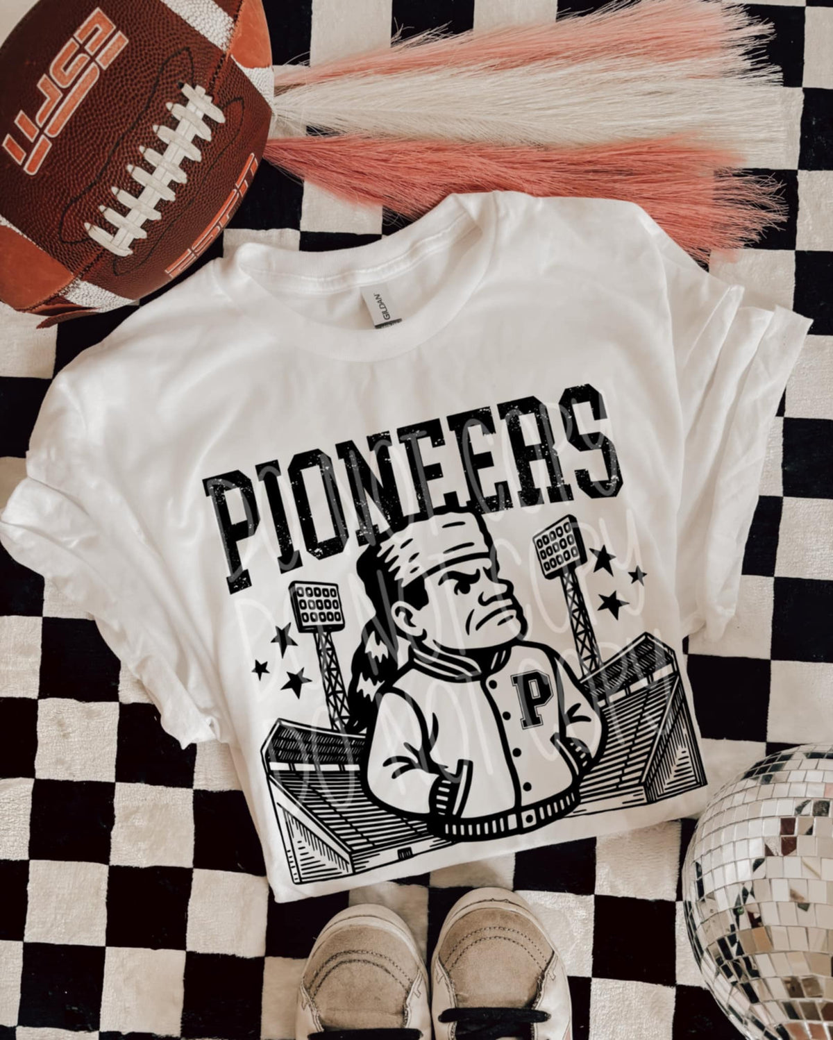 Pioneers facing right Letterman mascots PHDC DTF transfer