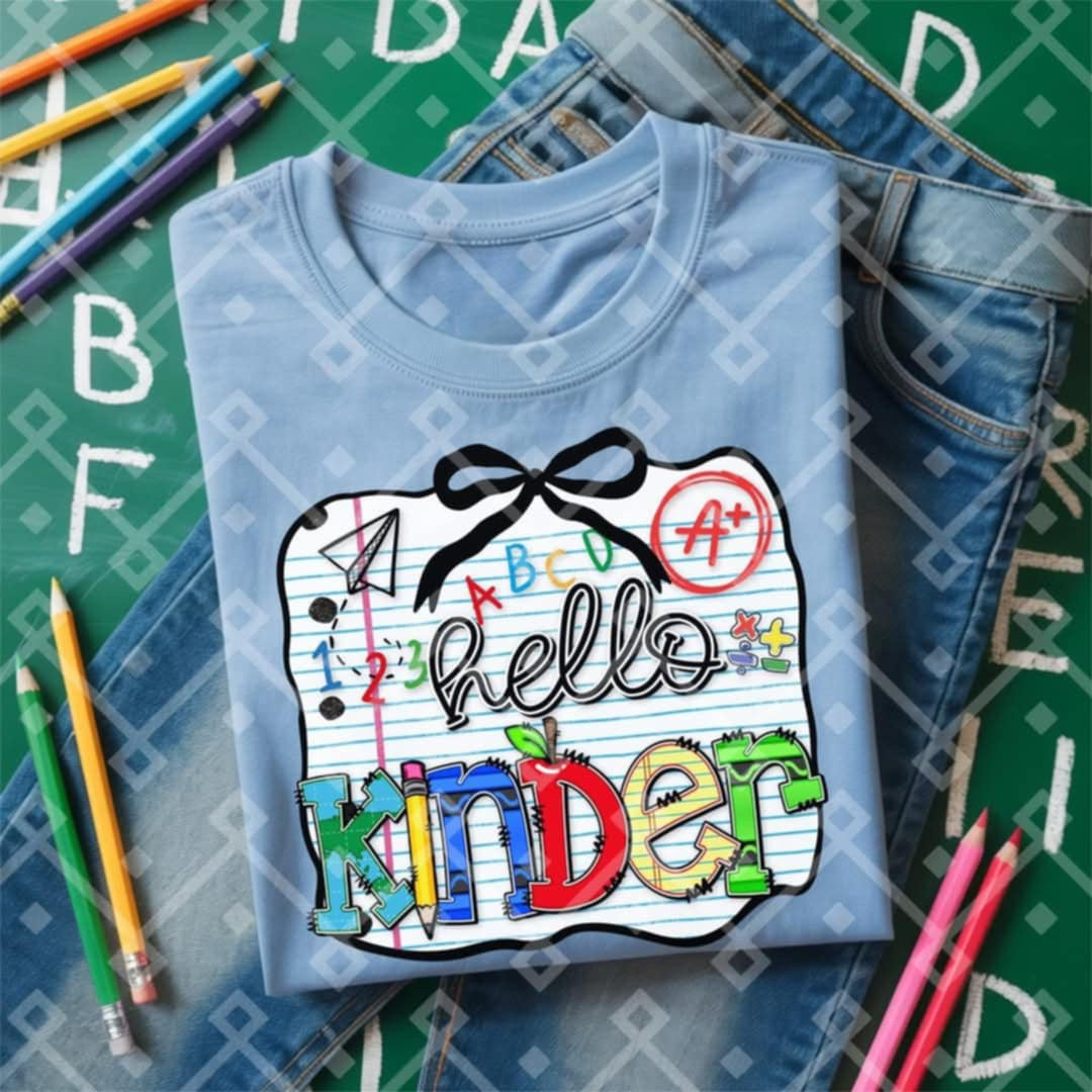 Hello kinder paper background (Crafti) 103207 DTF transfer