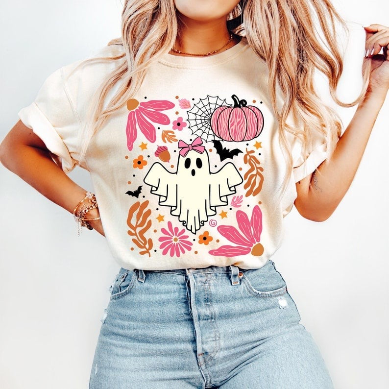 Ghost pink and orange fall items 58230 DTF transfer