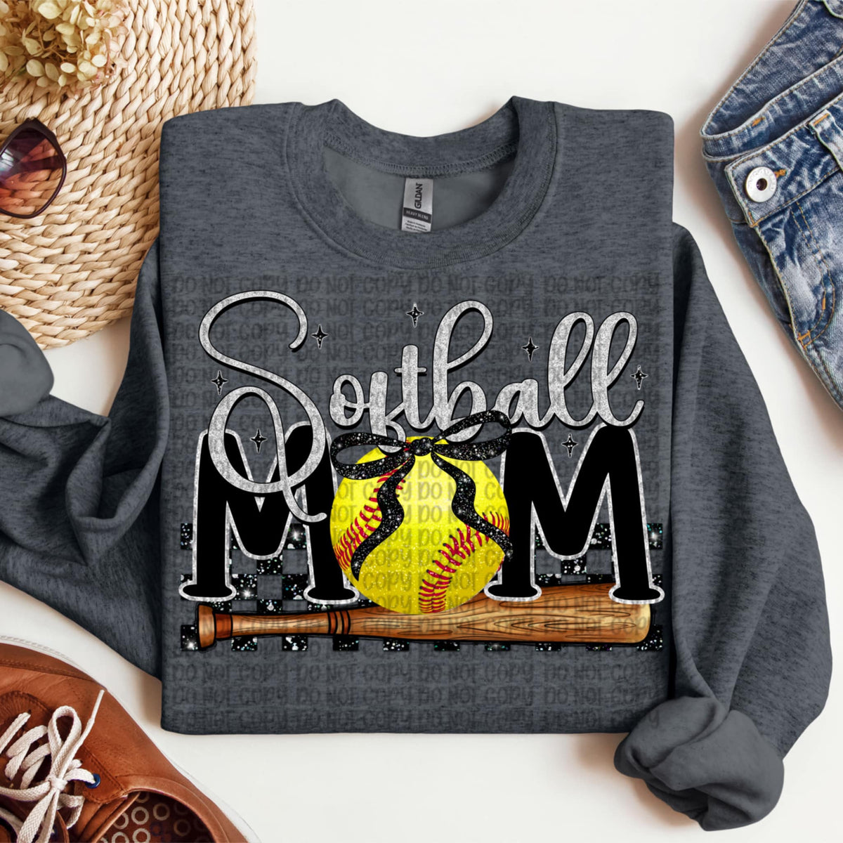 Softball mom with bat (VP) 91945 DTF transfer