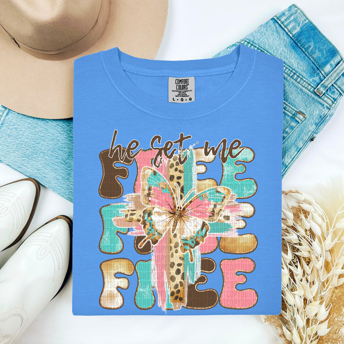 He set me free stacked 100062 DTF transfer