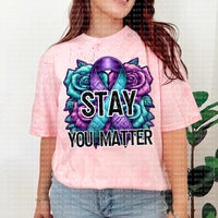 Stay you matter blue and purple (ECHT) 58773 DTF transfer